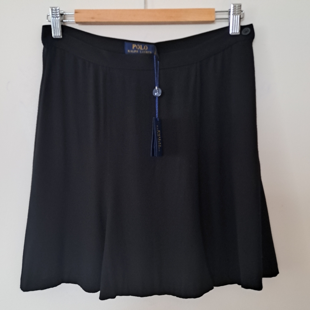 Polo Ralph Lauren Black Mini Fluted Skirt